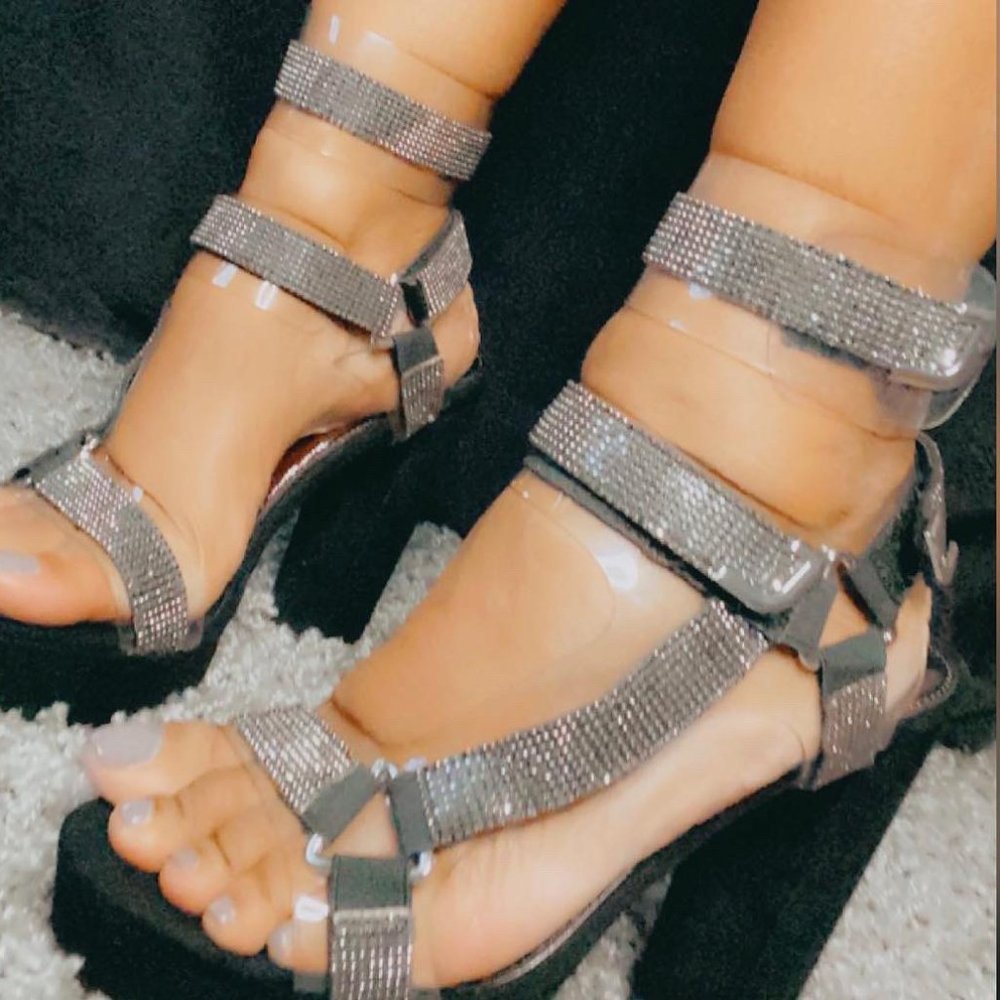 Black Transparent Platform Heels